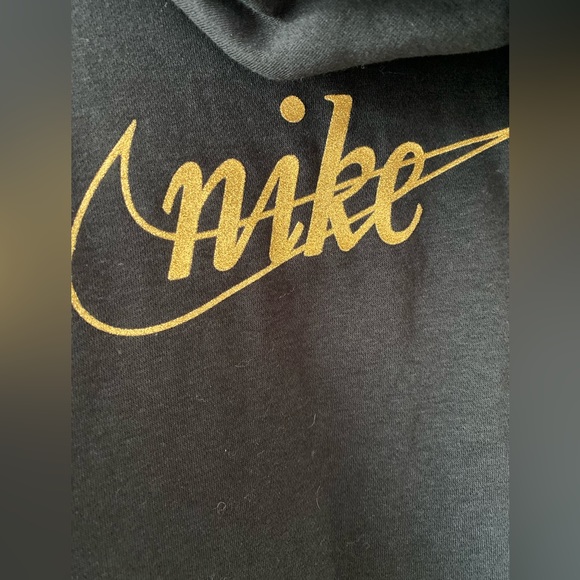 Nike Glitter Swoosh Funnel Neck Pullover Hoodie Size Medium - Picture 3 of 4